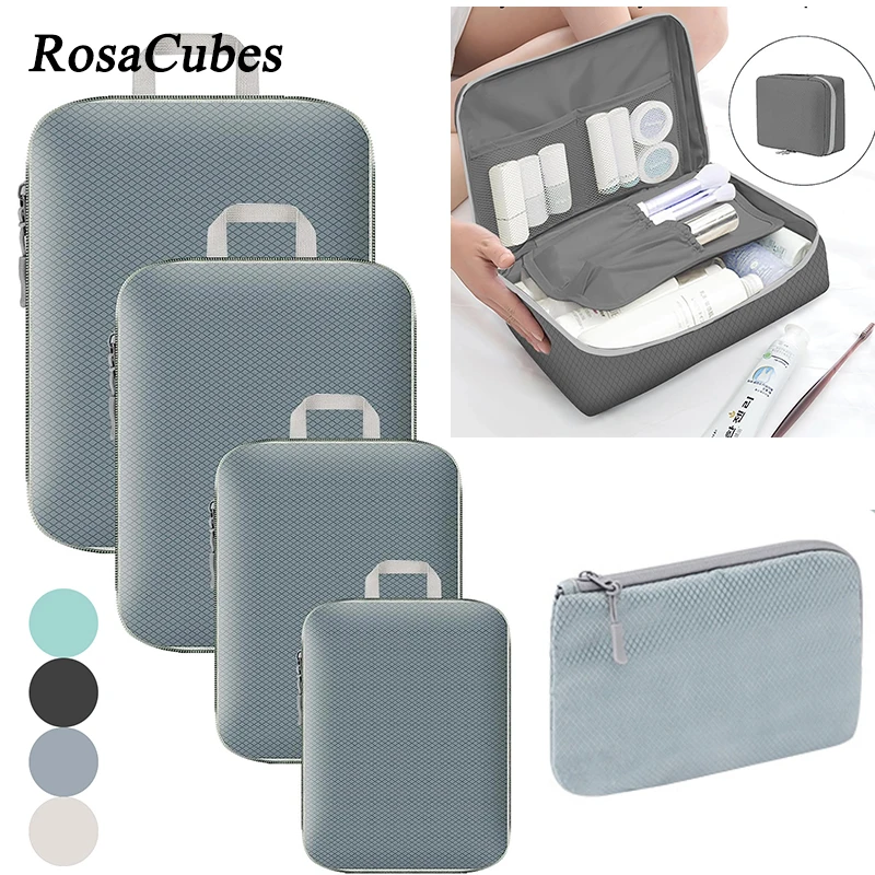 Travel Compressible Packing Cubes Foldable Waterproof Storage Bag Suitcase  Nylon Portable With Handbag Luggage Organizer Pouch - AliExpress