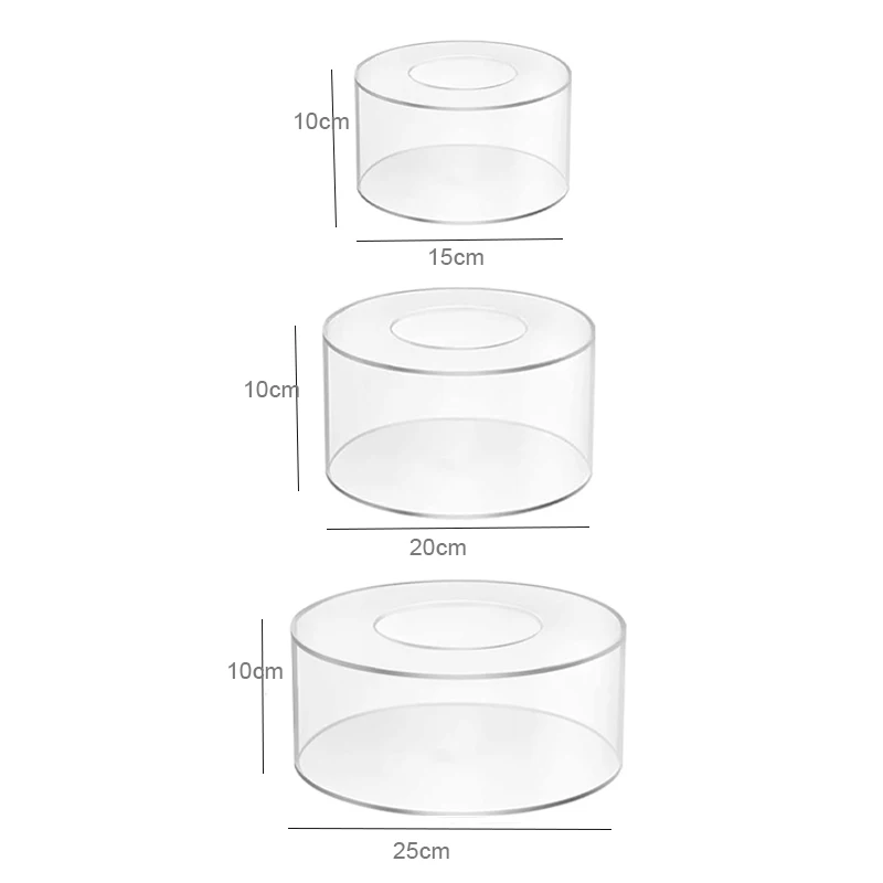 Acrylic Cake Display Board Square Round Cake Edge Smoother Scraper Tray DIY Refillable Board Base Clear Stand Tools