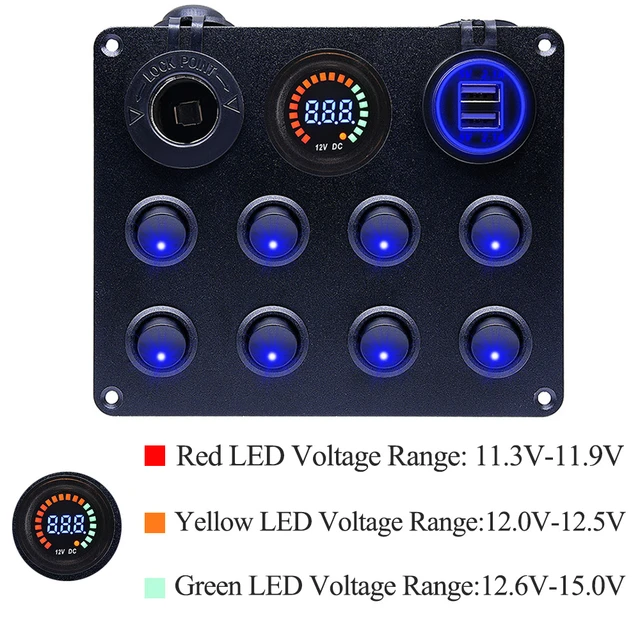 6 Gang LED Schalter Panel 12V Steckdose USB Ladegerät 3,1 EINE Digitale  Voltmeter Kippschalter Control Für Auto boot Camper Marine RV - AliExpress