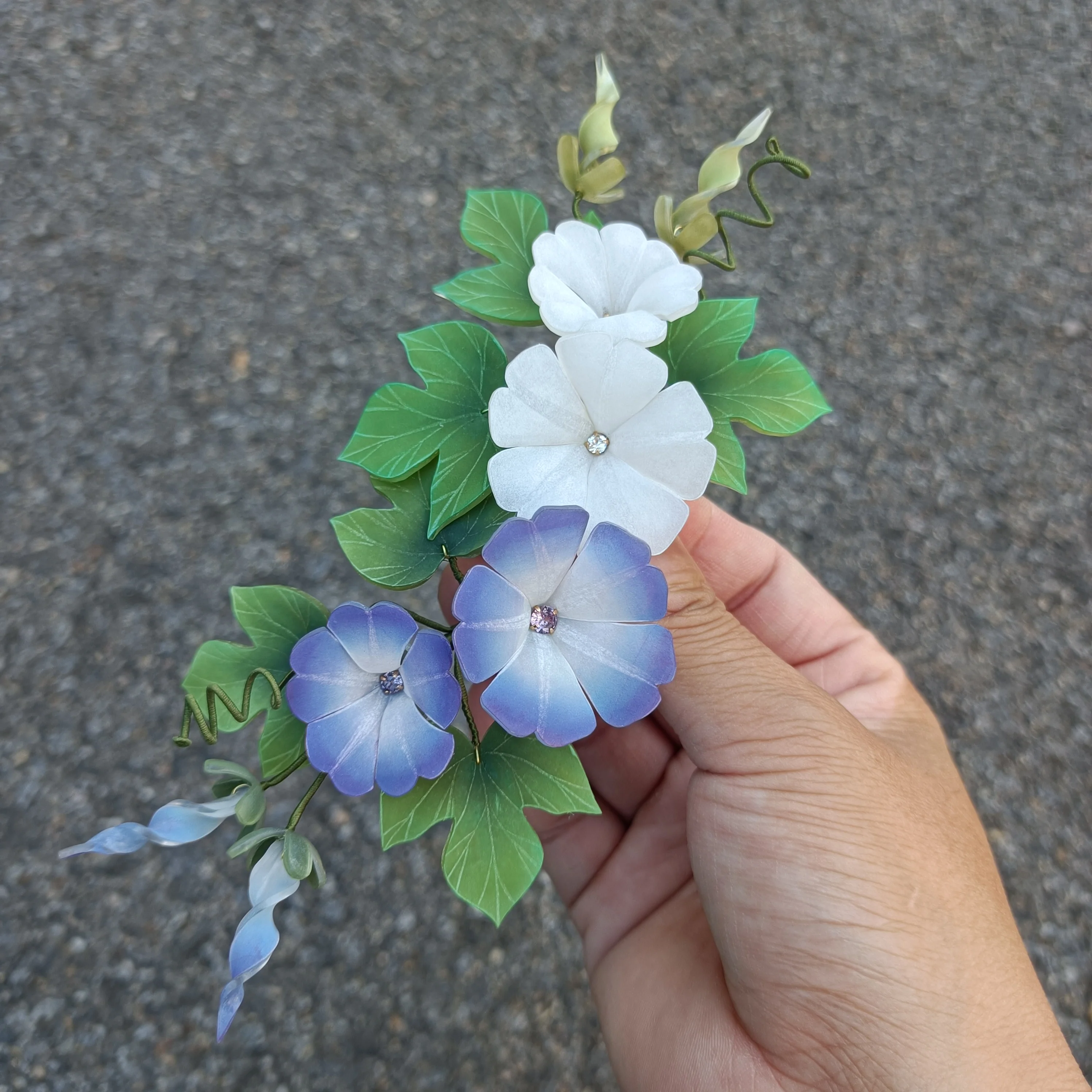 LALAVARA 맞춤형 나팔꽃 여성 헤어 장식