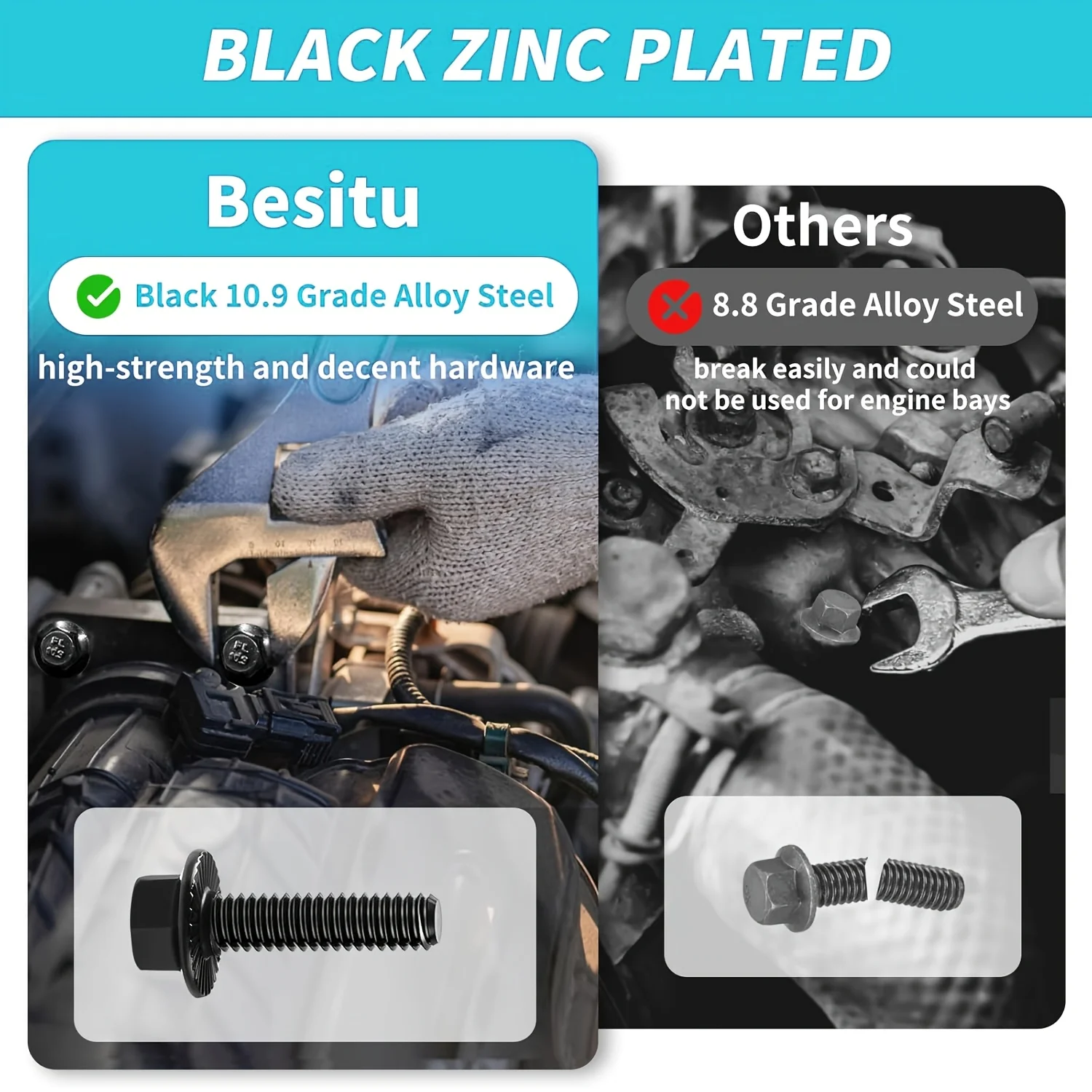 280Pcs Metric Flange Bolt Assortment M6x1.0 M8x1.25 M10x1.5 (12mm to 30mm) Assorted Hex Bolts and Nuts Washers Kit screw bolt nut set screw washer nut kit