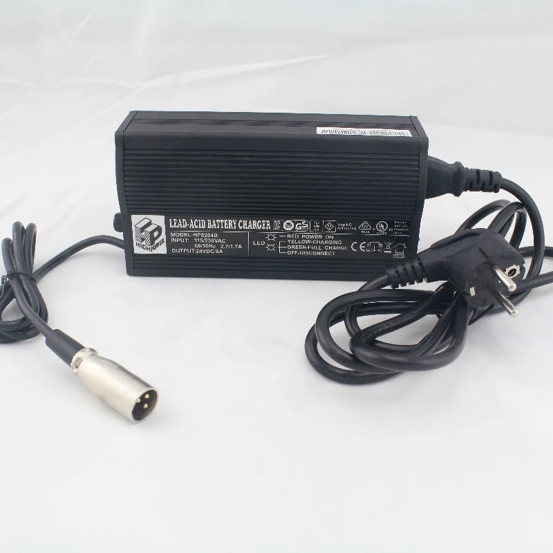 HP8204B 24V 6A Mobility scooter or power wheelchair battery charger Lead Acid Gel Battery Charger  KC UL CE