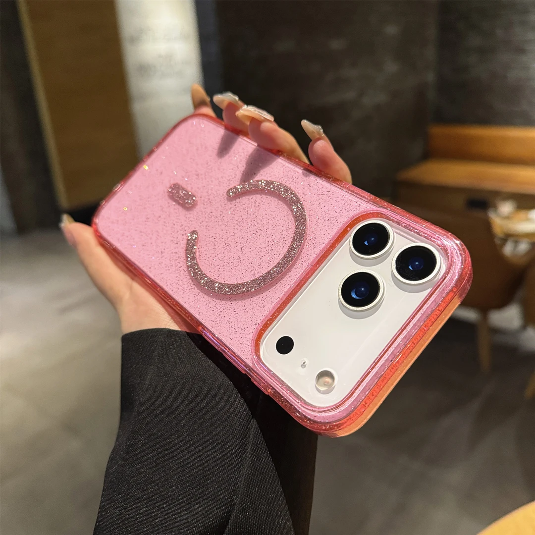 Luxury Elegant Sparkling Glitter Magnetic Wireless Charging Shockproof Phone Case