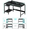 47” Gaming Desk, Home Office Desk with Storage, Small with Monitor Stand, Storage Space-Savor, Computer Desks 3