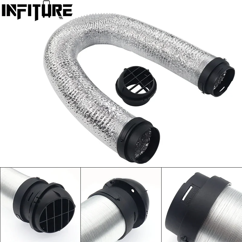 80mm Diesel Heater Duct Ventilation Auxiliary Duct Flexible Ducting Extends To 1.5m Easy To Install Heater Air Hose