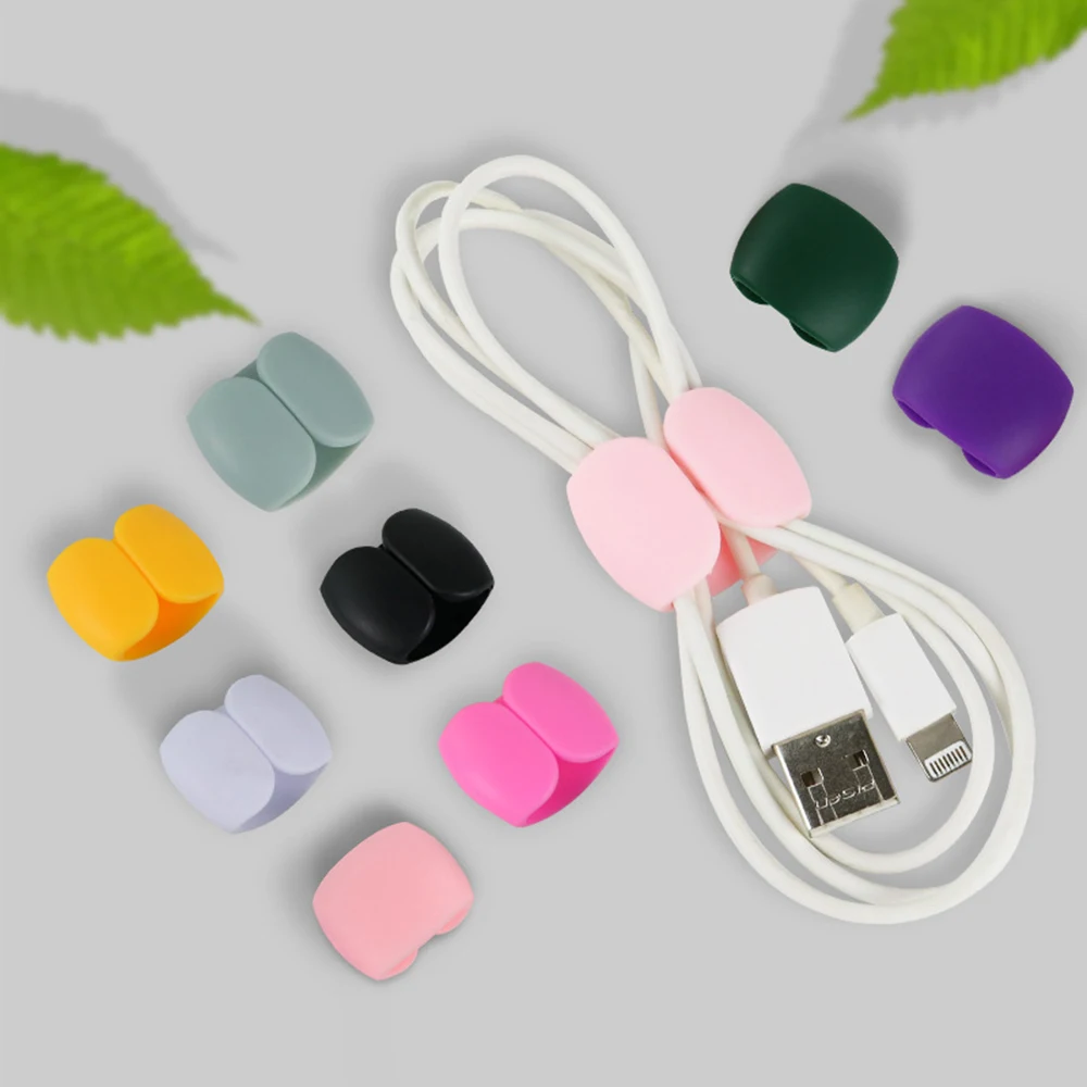 Cable Organizer 20/10 Pcs Charge Cable Protectors Travel Data Cord Clip Decoration Earphone Charging Cables Storage Buckle