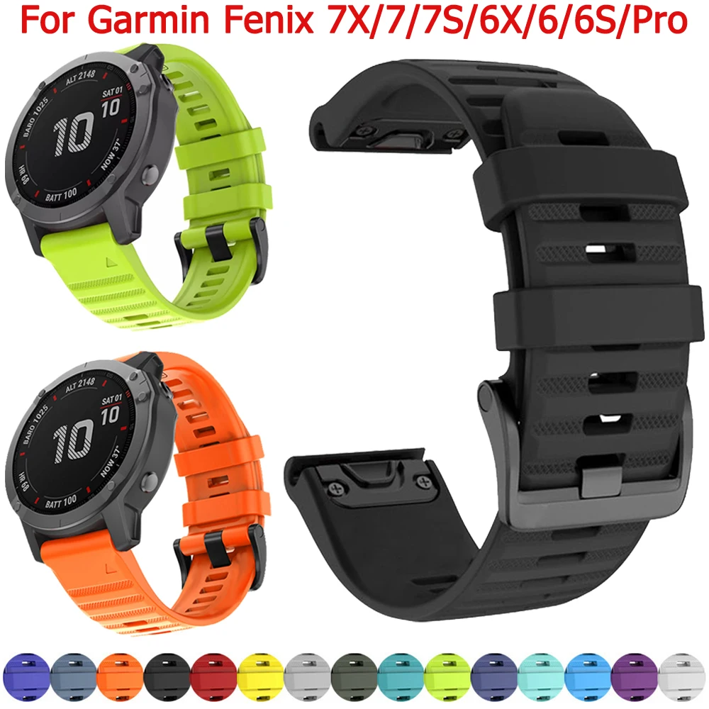 

Ремешок быстросъемный для Garmin Fenix 7S 7 7X 6S 6 6X Pro 5 5X 5S Plus 945 Epix Gen 2, силиконовый браслет для наручных часов, 20 22 26 мм