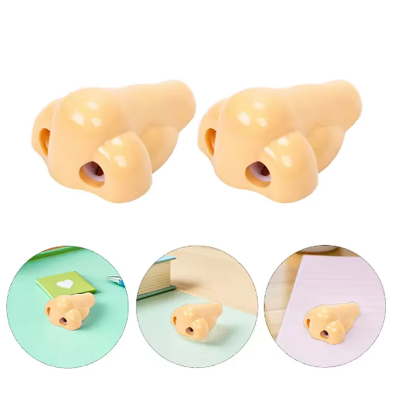 1/3pcs-Nose Manual Pencil Sharpeners Double Hole Sharpener Novelty School Supplies for Kids Students Classroom Gifts