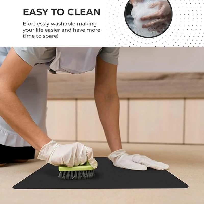 Kitchen Super Large Absorbent Mat Coffee,Dish Draining Mat Quick Dry Bathroom Drain Pad Tableware Mat Kitchen Faucet Placemat