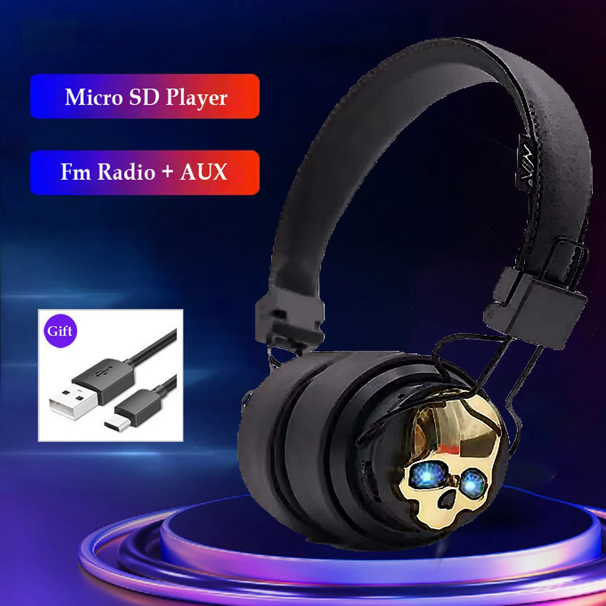 

Bluetooth Headphones Over Ear HIFI Head Wireless Earphones With Mic 3D Music Headset Gamer Foldable Auriculare Fone For Samsung