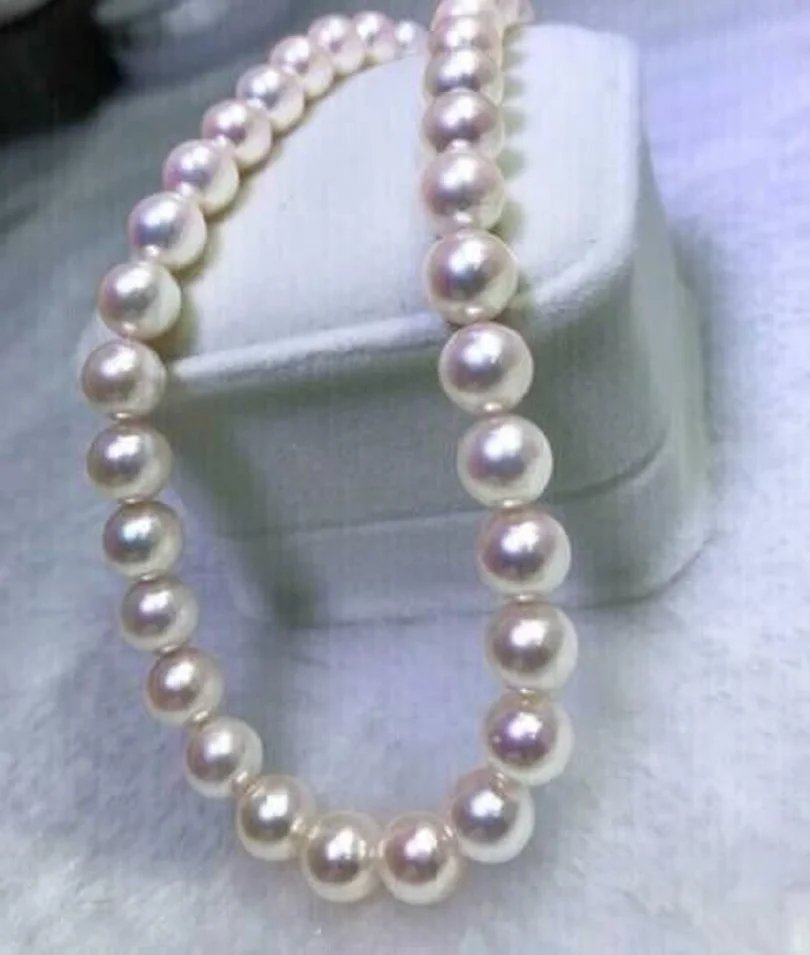 18'' 9-10mm AAA++ Australian Akoya south seas white pearl necklace 14K - AliExpr