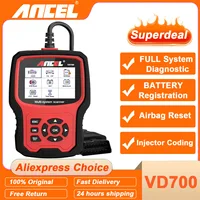 ANCEL VD700 Professional OBD2 Scanner for VW for Audi for Seat for Skoda Oil EPB SAS TPMS Reset Full System Code Reader 1