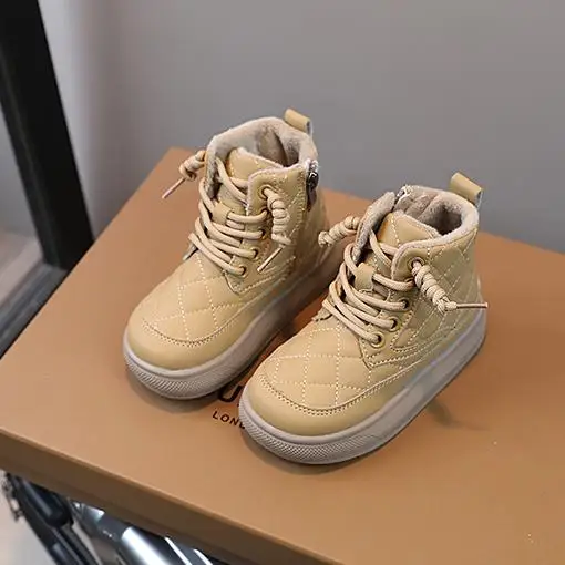 Unisex Kids Ankle Boots for Boys Girls Children Short Boots Warm Thermal Cotton Inside Fashion Sports Style Side Zipper 26-36