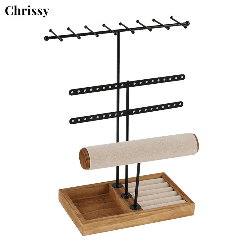 4 Tier Jewelry Display Rack Fashion Jewelry Tree Organizer for Shopping
