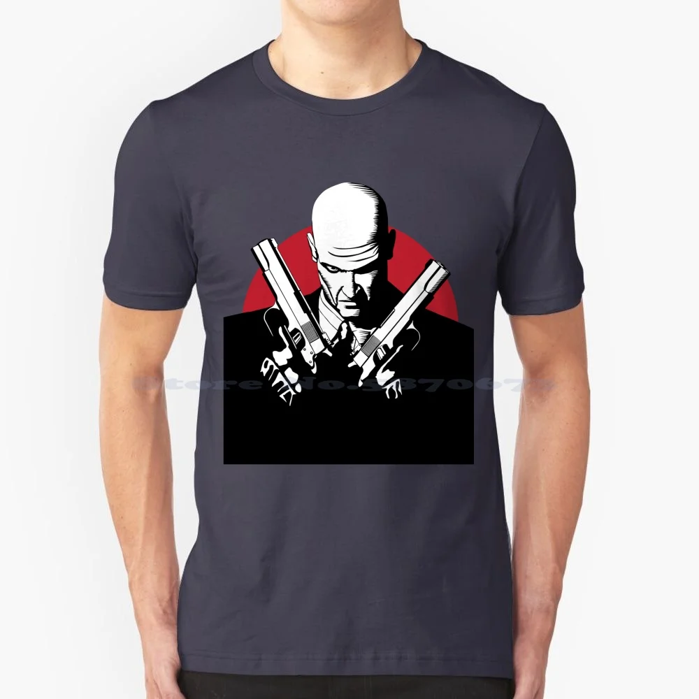 Maglietta Hitman 100% Cotone Tee Hitman Videogioco Hitman Game Gamer Killer Gaming Videogiochi Pistole Agente Cinematografico 47