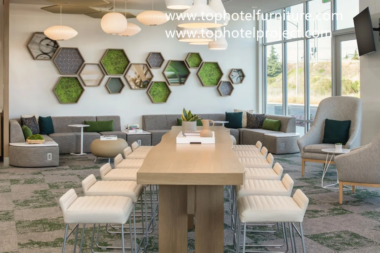 Lobby Area Upholstery Seating Sofa Lounge Chair Accent Coffee Table Top Hotel Furniture Top Hotel Project