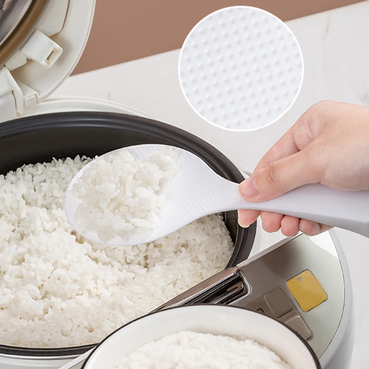 WORTHBUY Standing Rice Spoon Non Stick Rice Cooking Scoop Plastic Vertical Shovel Kitchen Tools Scoop Cooker Spatula