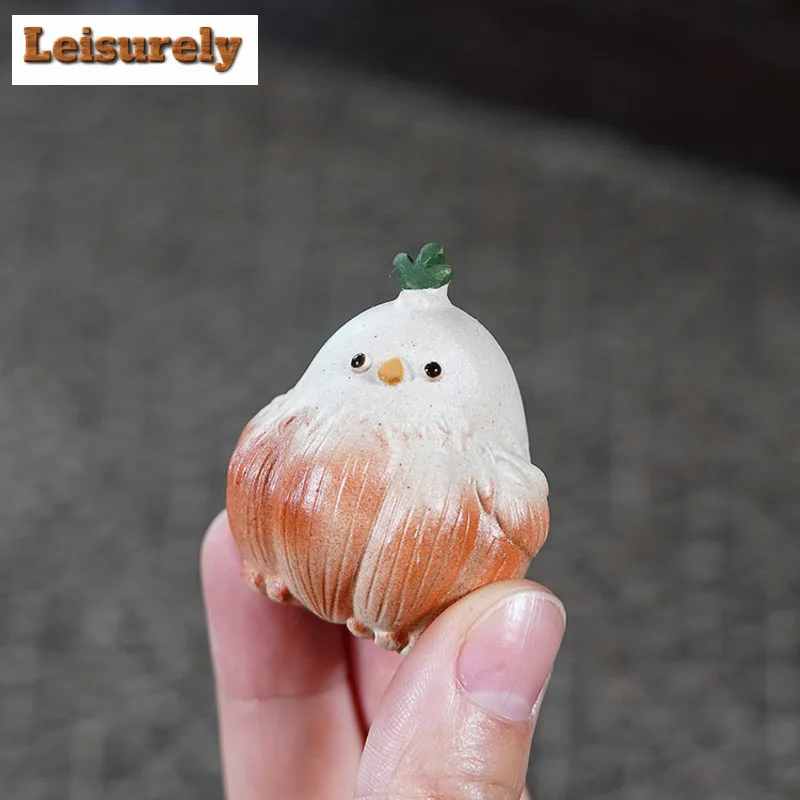 Yixing Zisha Garlic Bird Tea Pet Creative Tea Sculpture Tea Figurine Play Toys Tea Statue Ornaments Can Be Raised Decoration