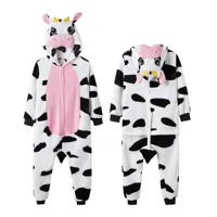 Pink Cow Onesies Cartoon Animal Onesie Women Men Girls Boys Pajamas Halloween Funny Party Suits Winter Home Overall Costumes - Image 2