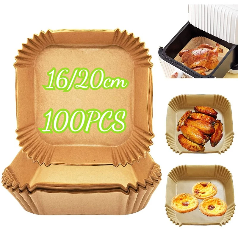 Airfryer Baking Paper Oil-Proof and Oil-Absorbing Air Fryer Disposable  Paper Liner for Barbecue Plate Round Oven Pan Pad