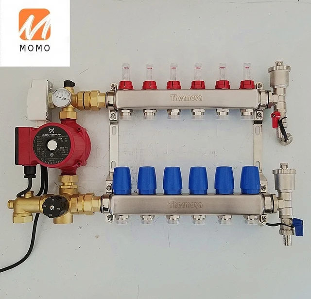 Radiant Floor Heating Manifold with Pump Mix Valve - AliExpress