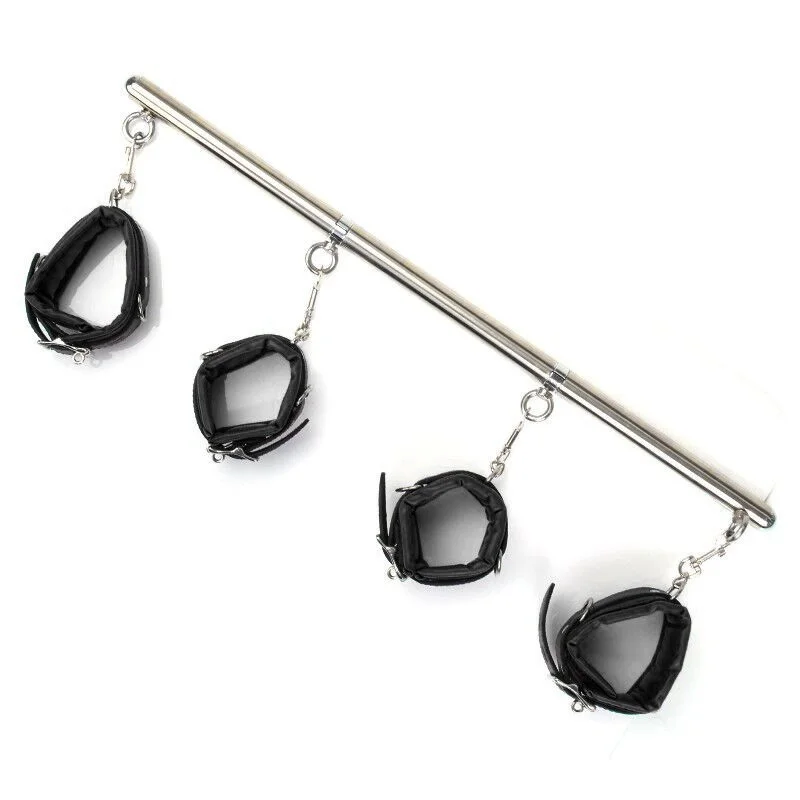 Bdsm Bondage Set Stainless Steel Spreader Bar And Restraints_voghion.com
