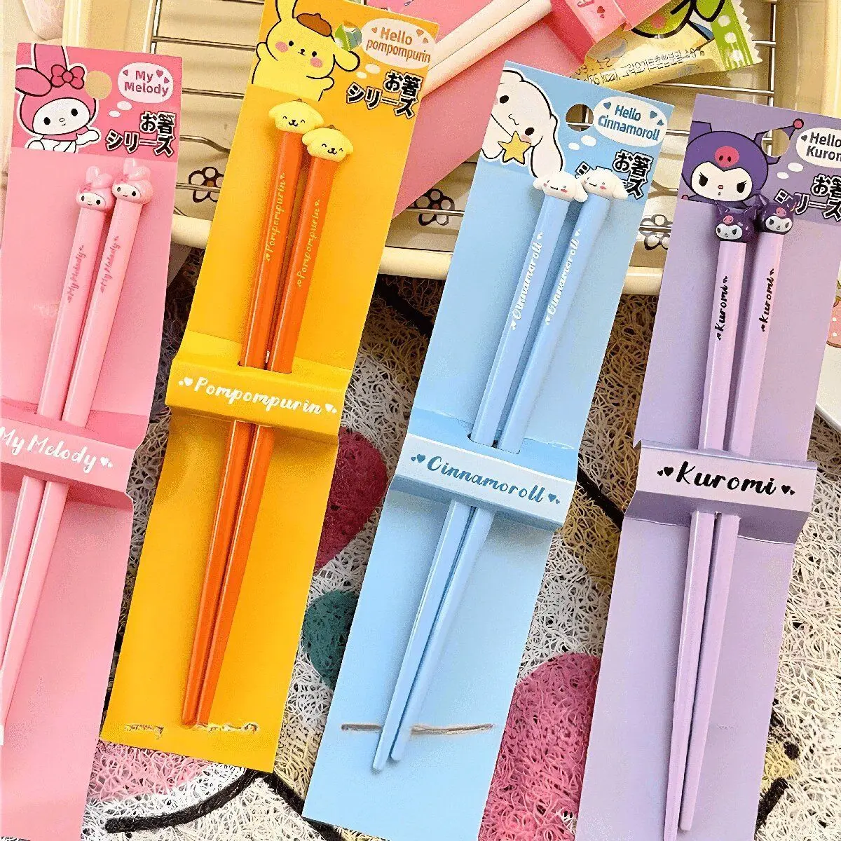 Sanrio Cinnamoroll Chopsticks & Case Set For Kids - Antibacterial, Non-Slip Tip, Includes Name Stickers, Made In Japan