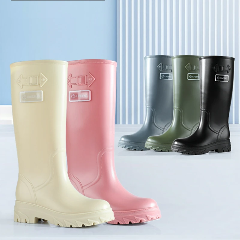 High Water Boots Woman Rain Free Shipping Rubber Shoes Waterproof Galoshes Garden Work Safety Rainboots Botas Lluvia Femenina