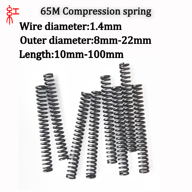 Compression Spring 65Mn Wire Diameter 1.4 Mm Cylidrical Coil Return Compressed Springs Release Pressure Spring Steel Coils 5Pcs