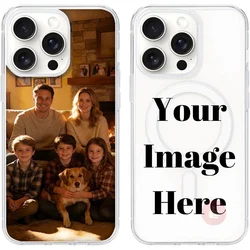 Customized Magnetic Phone Case Cover with Family Photo Design - iPhone 12 Mini (Clear)