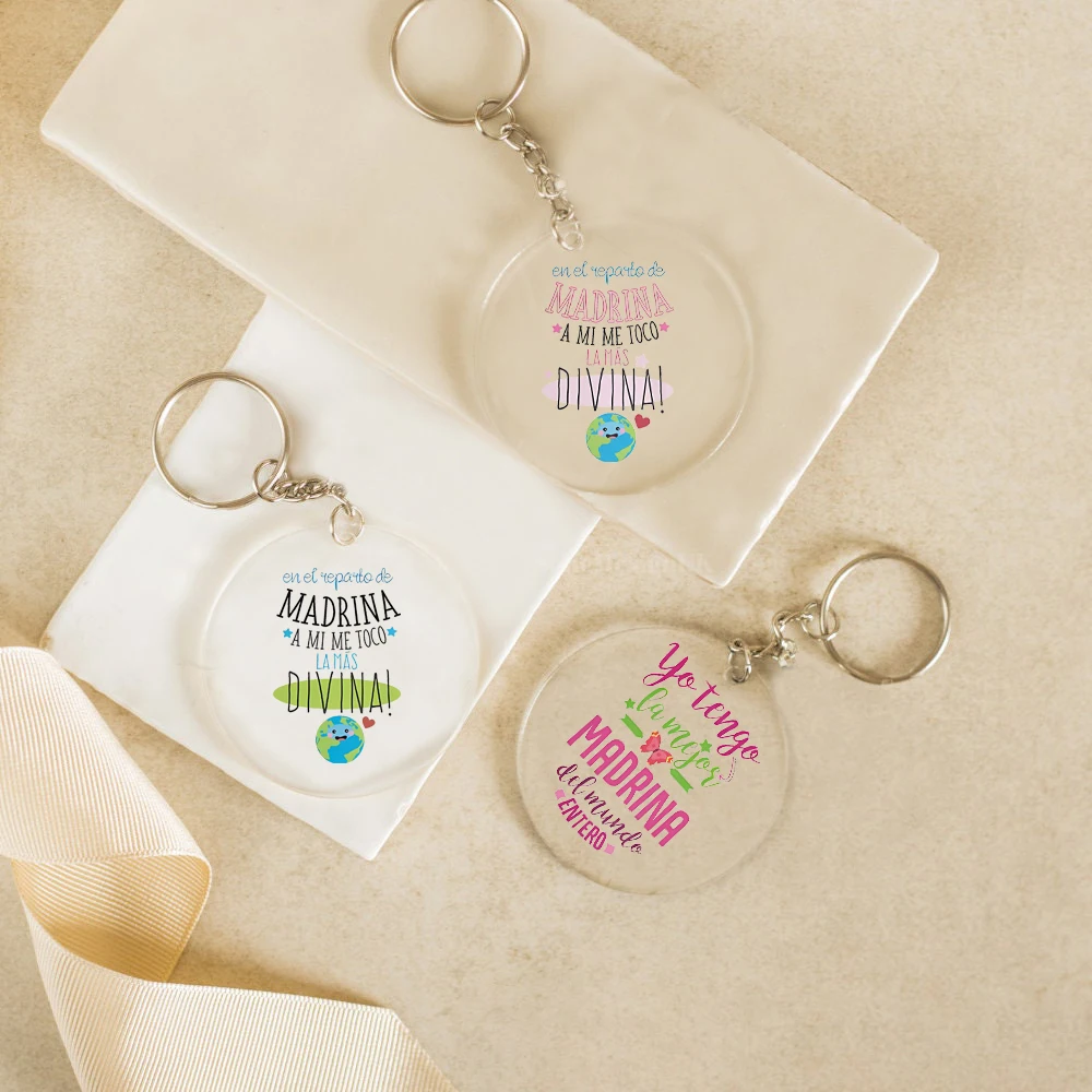 QTQTLP Portachiavi Madrina Regalo Madrina Regali Natale Portachiavi Madrina Battesimo (6