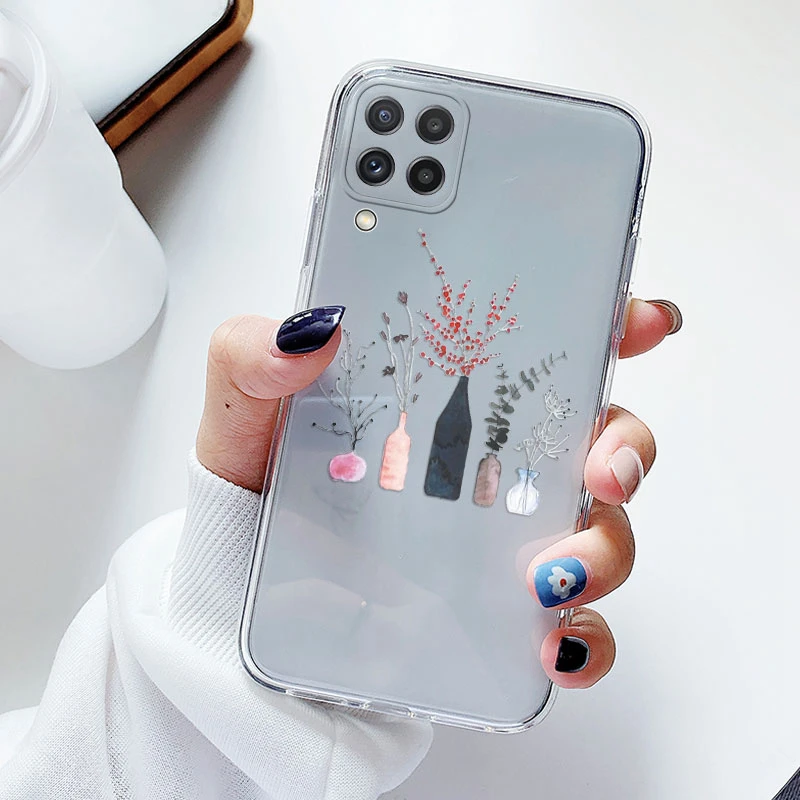 Floral Silicone Transparent Soft Phone Case with TPU Flower Design