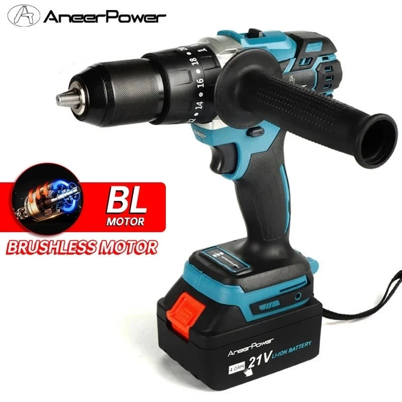 Brushless 21V Ice Fishing Screwdriver Electric Impact Drill 3 in1 Cordless 120 N.m Torque For Makita Lithium Battery Tools Power