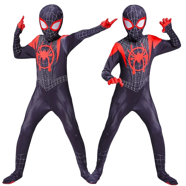 Spiderman Costume for Kids Superhero Spider Man Miles Morales Cosplay Costume  Child Bodysuit Jumpsuit Halloween Clothes