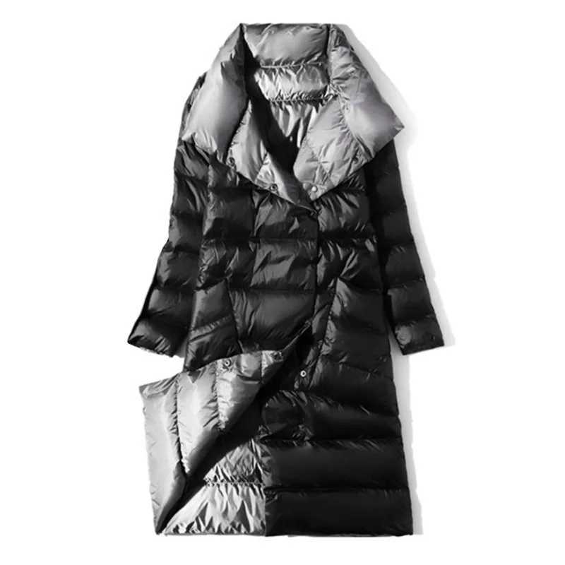 

Korean Warm Lightweight Parka Jacket Thick Winter Women Long Parkas Jackets Fashion Female Outwear Casual Duck Down Coat Blue