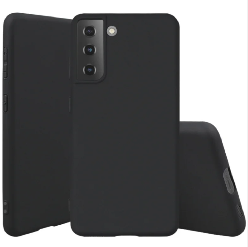 Sleek Black Matte Silicone TPU Phone Case - Durable and Stylish Back Cover