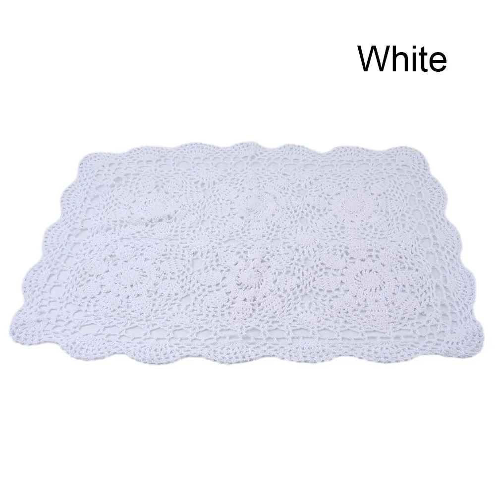 

VintageHandmade Crochet Table Cloth Lace Tablecloth Embossed Round Placemat Kitchen Dining Table Cover Mat Pad Home Decoration