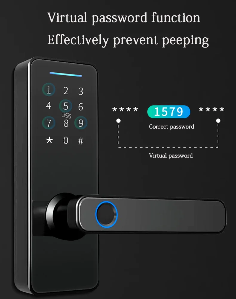 ReaIOKbii Smart Door Lock 5-in-1 - WiFi Fingerprint Türschloss Mit Tuya App Für Haustüren