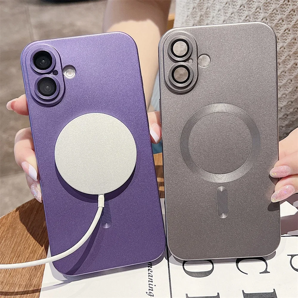 MagSafe Matte Soft Silicone Magnetic Shockproof TPU Phone Case - Solid Color