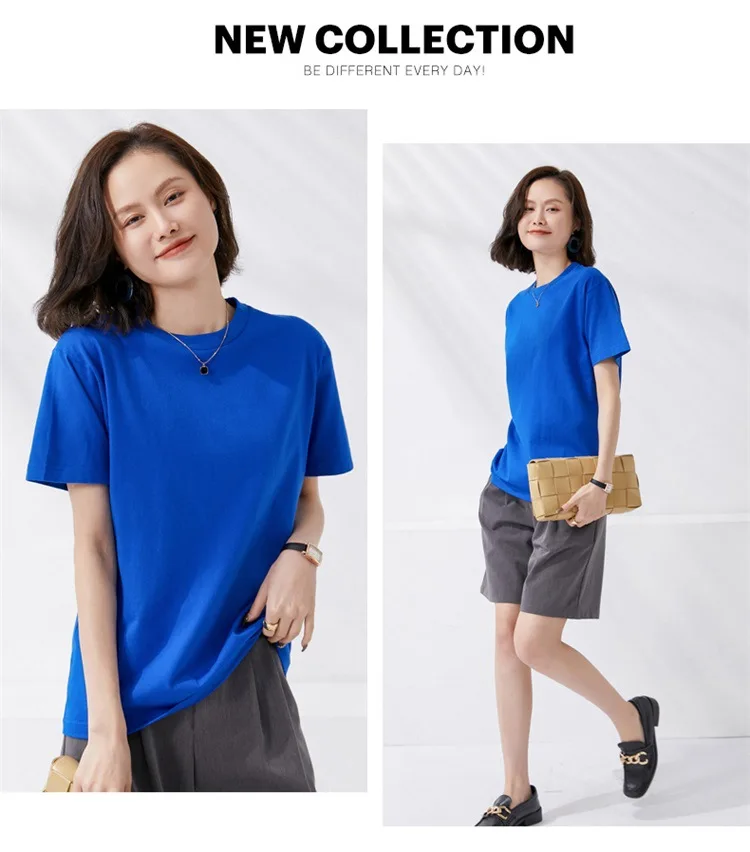 Women T-shirts 2024 Summer Tops Solid Short Sleeve Loose O-neck 100% Cotton Casual Ladies Shirts Harajuku Korean Woman Tshirts