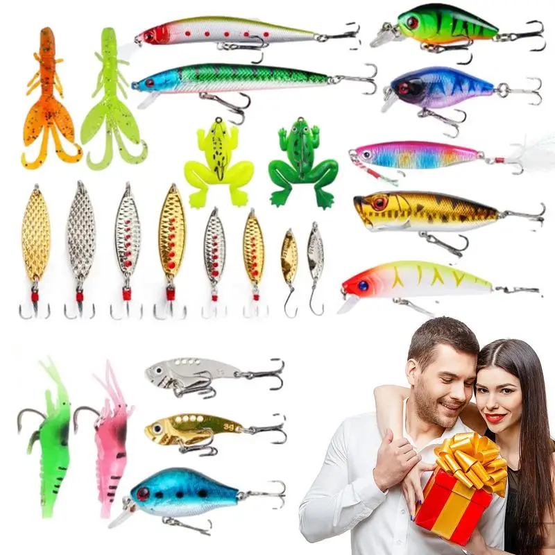 

Christmas Countdown Advent Calendar 24 Days Fishing Tackle Advent Calendar Fishing Lures Set Christmas Supplies Gift For Dads