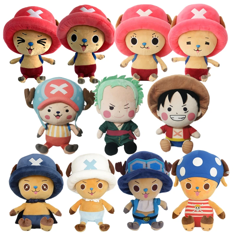 New Original One Piece Plush Stuffed Toys Chopper Luffy Zoro Cartoon Anime Figures Kawaii Soft Dolls Pendant Baby Birthday Gifts childcare center playset kids play center for baby dolls 5 play areas