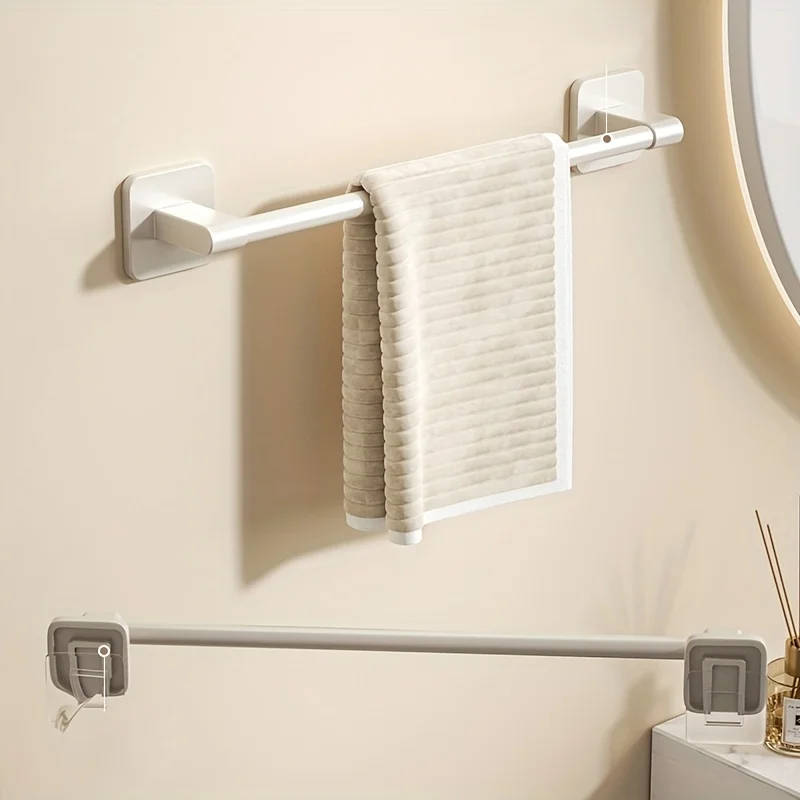Bathroom towel bar 40-60cm punch-free wall-mounted patch drain rack bathroom accessories