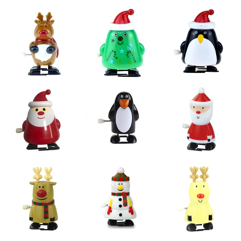

3’’ Plastic Wind-up Toy Clockwork Mini Xmas Model for Cake Infant Gift Dropship