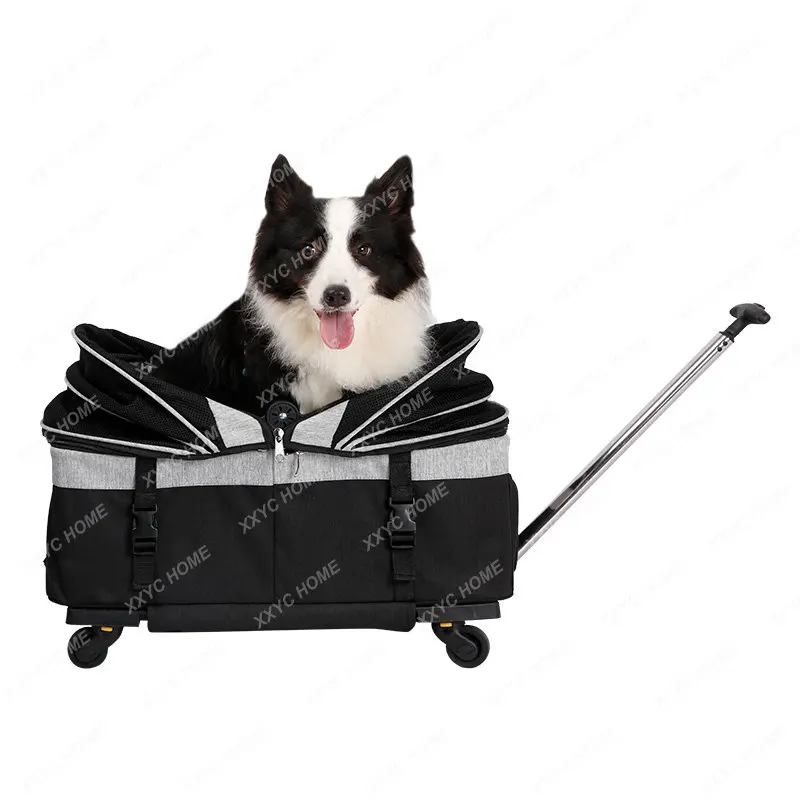 

More than Pet Trolley Bag Cats Portable Cat Bag Large Folding Car Cage Small and Medium-Sized Dogs Dog Trolley Bag