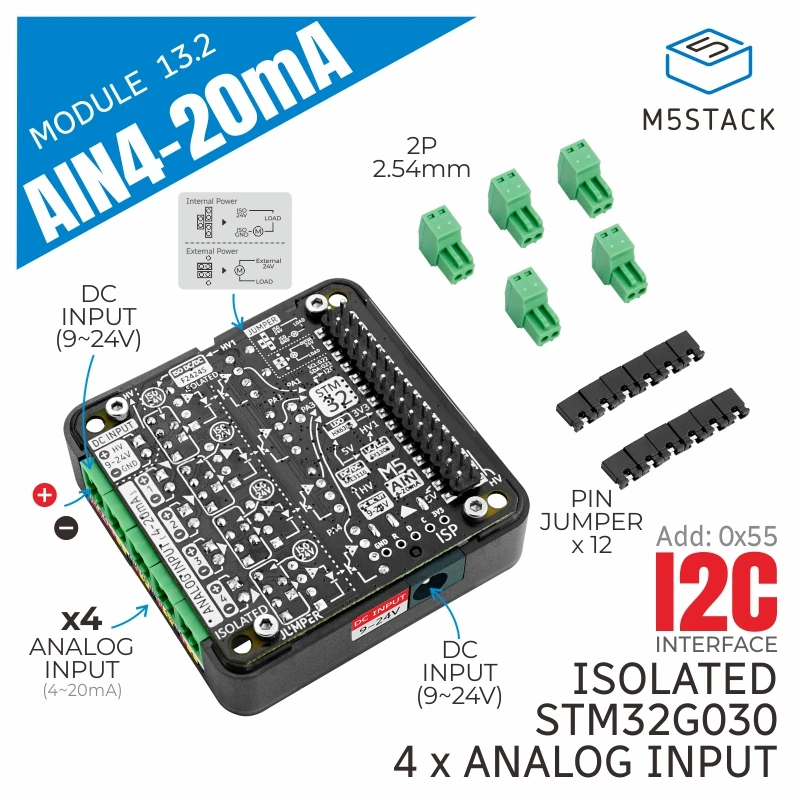 Canais Analógico a 12c 13.2 Módulo Entrada 420ma St32g030 M5stack - Imagem 3