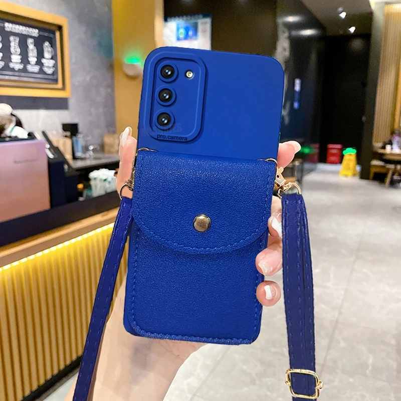 Crossbody Lanyard Silicone Card Holder Case with Adjustable Strap