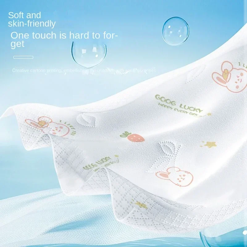 16 Packs of Cartoon Printing Handkerchiefs 4 Layers of Thickened Portable Small Packs Napkins Facial Tissues Can Be Wet Water