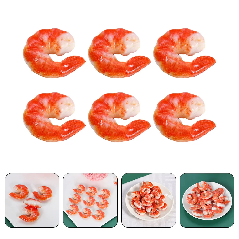 

6 Pcs Imitation Shrimp Artificial Fake Shrimps Realistic Models Cognition Model Simulated Marine Animal