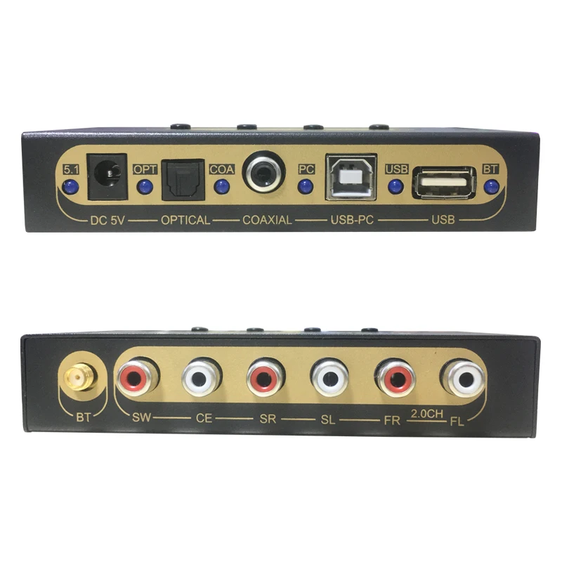 5.1 Audio Decoder DTS AC3 Audio Converter SPDIF Toslink Coaxial PC USB Flash Bluetooth 5.0 Decode for Home Theatre